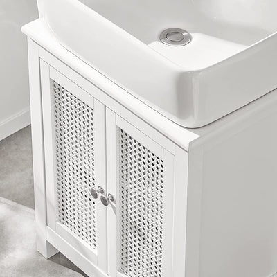 SoBuy BZR35-W, Under Sink Cabinet Bathroom Vanity Unit Bathroom Storage Cabinet with Doors, White