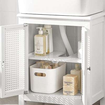 SoBuy BZR35-W, Under Sink Cabinet Bathroom Vanity Unit Bathroom Storage Cabinet with Doors, White