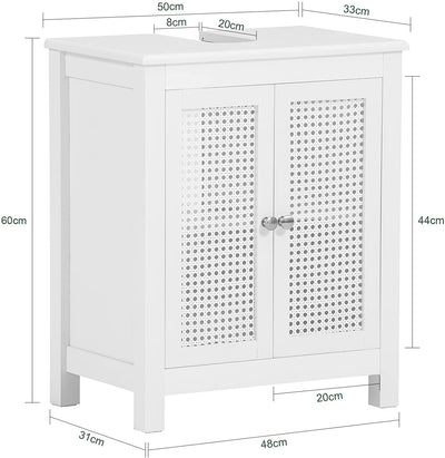 SoBuy BZR35-W, Under Sink Cabinet Bathroom Vanity Unit Bathroom Storage Cabinet with Doors, White