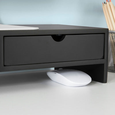 SoBuy BBF02-SCH, Monitor Stand Computer Screen Monitor Riser Desk Organizer, Black