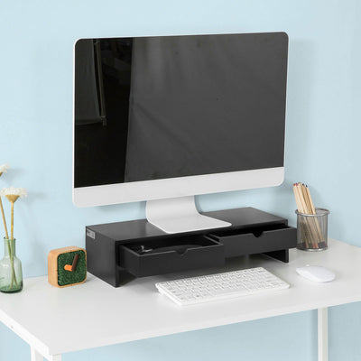 SoBuy BBF02-SCH, Monitor Stand Computer Screen Monitor Riser Desk Organizer, Black