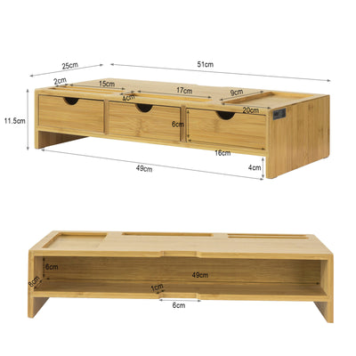 Pre-sale SoBuy BBF03-N, Bamboo Monitor Stand Computer Screen Monitor Riser Desk Organizer, Wood