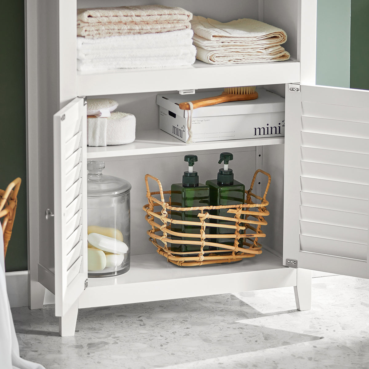 SoBuy BZR13-W, Bathroom Cabinet Bathroom Shelf Bathroom Storage Cabinet Unit, White