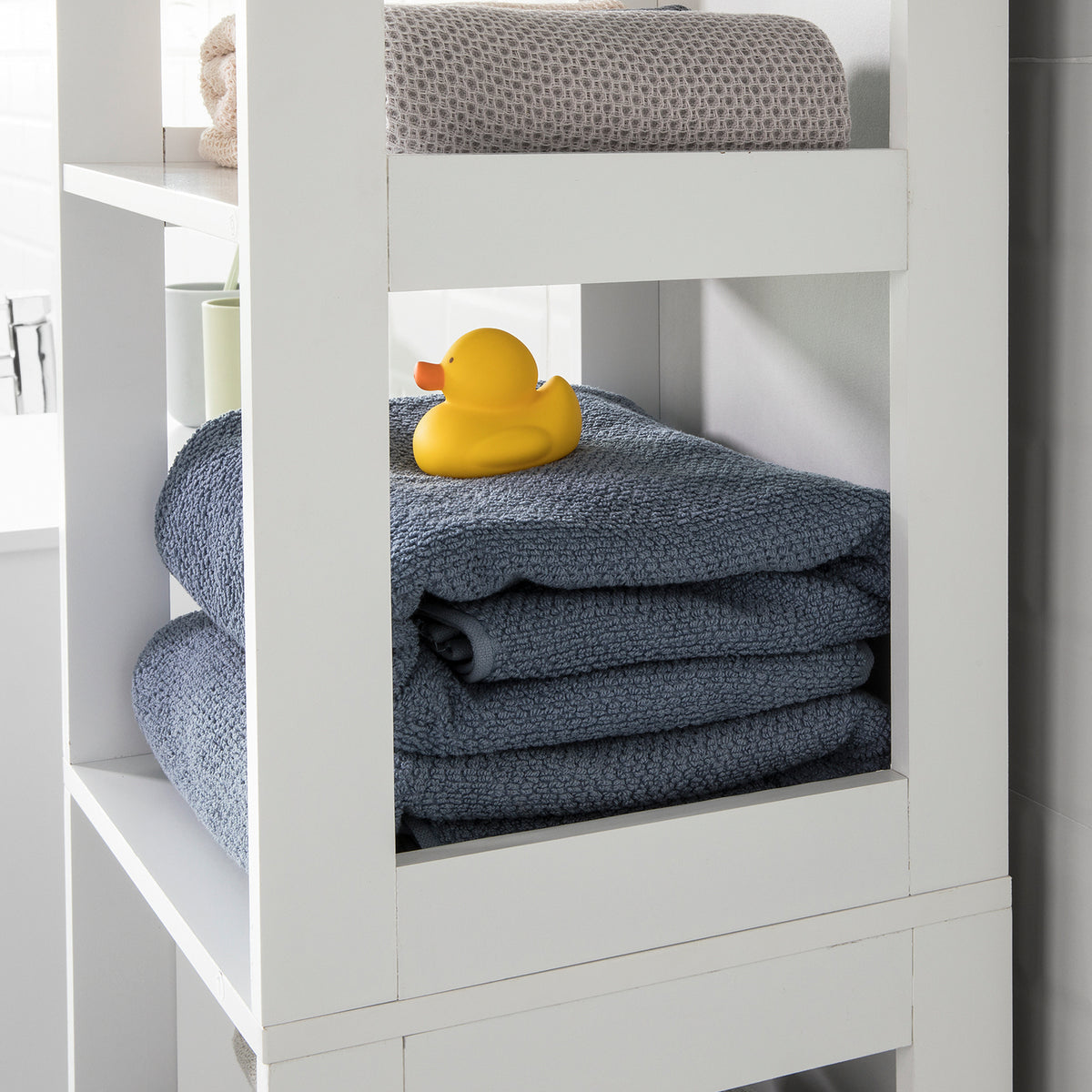 SoBuy BZR14-W, White 5 Tiers Bathroom Shelf Bathroom Storage Shelf Cabinet Unit, White