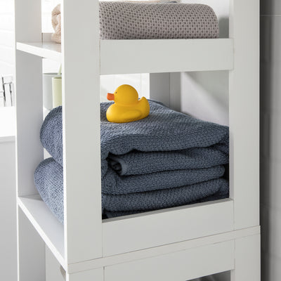 SoBuy BZR14-W, White 5 Tiers Bathroom Shelf Bathroom Storage Shelf Cabinet Unit, White