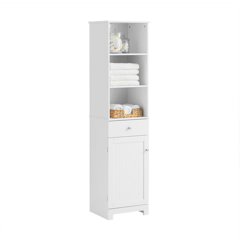 SoBuy BZR17-W, Bathroom Storage Cabinet Unit with 3 Shelves 1 Drawer 1 Cabinet