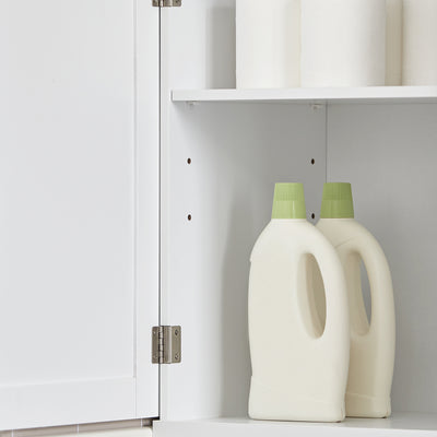 SoBuy BZR17-W, Bathroom Storage Cabinet Unit with 3 Shelves 1 Drawer 1 Cabinet, White