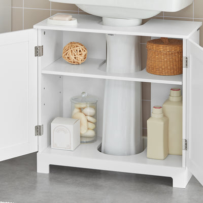 SoBuy BZR18-II-W, Under Sink Cabinet Bathroom Vanity Unit, Suitable for Pedestal Sinks, White