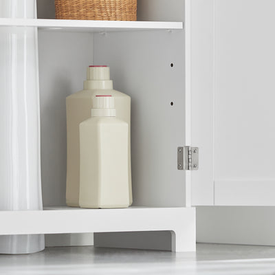 SoBuy BZR18-II-W, Under Sink Cabinet Bathroom Vanity Unit, Suitable for Pedestal Sinks, White