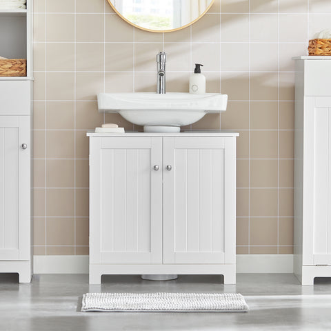 SoBuy BZR18-II-W, Under Sink Cabinet Bathroom Vanity Unit, Suitable for Pedestal Sinks