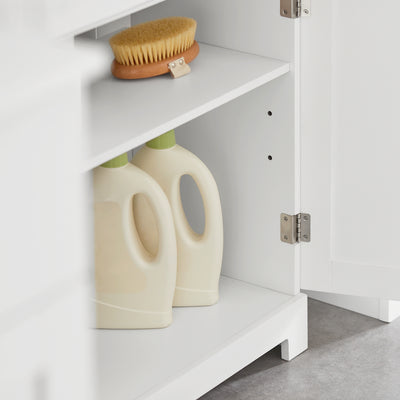 SoBuy BZR18-W, White Under Sink Bathroom Storage Cabinet with Doors, White
