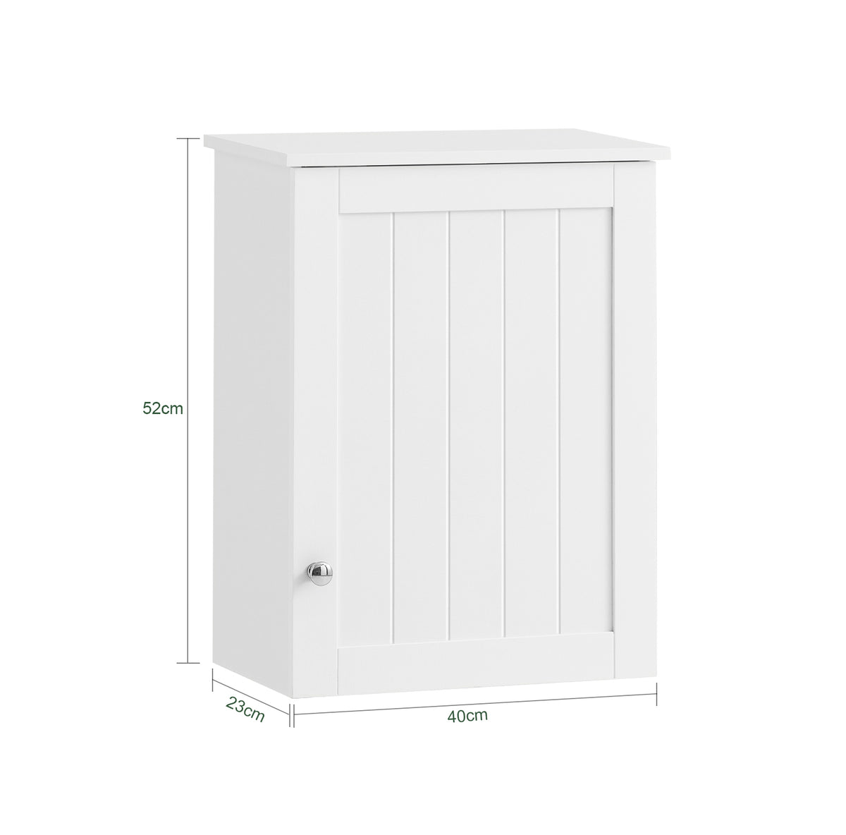 SoBuy BZR19-W dimensions diagram – W40×D23×H52cm wall mounted bathroom cabinet 15kg load capacity