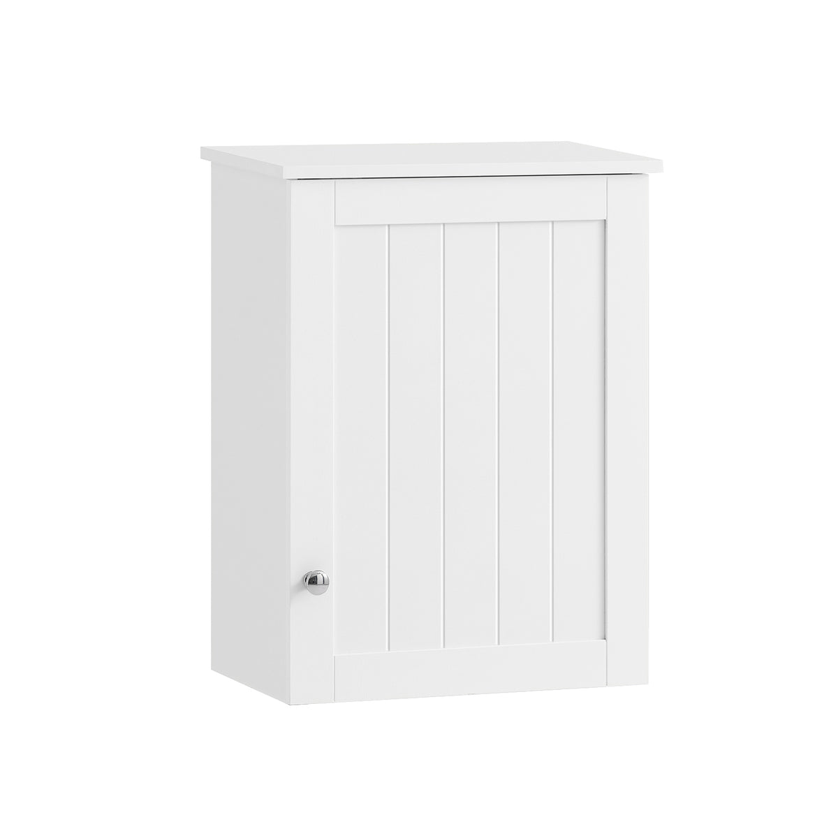 SoBuy BZR19-W white wall mounted bathroom cabinet with door – white background full view