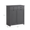 SoBuy BZR33-DG, 2 Drawers 2 Doors Laundry Cabinet Laundry Chest with Laundry Baskets