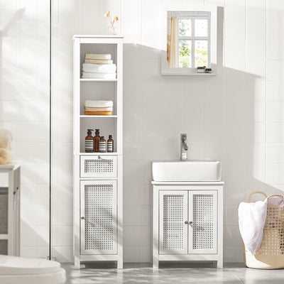 SoBuy BZR35-W, Under Sink Cabinet Bathroom Vanity Unit Bathroom Storage Cabinet with Doors, White