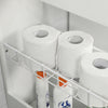 SoBuy BZR46-W, Bathroom Toilet Paper Roll Holder Narrow Shelf on Wheels