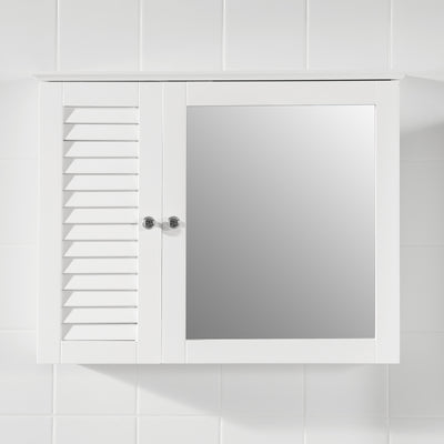 SoBuy BZR55-W, Bathroom Wall Mirror Cabinet, Mirrored Storage Cabinet Unit, White