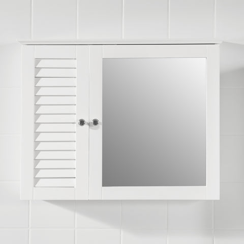 SoBuy BZR55-W, Bathroom Wall Mirror Cabinet, Mirrored Storage Cabinet Unit