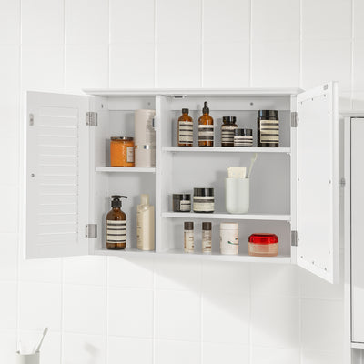 SoBuy BZR55-W, Bathroom Wall Mirror Cabinet, Mirrored Storage Cabinet Unit, White