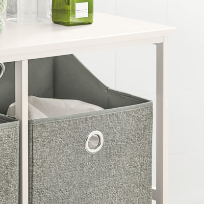 SoBuy BZR57-W, Bathroom Storage Laundry Cabinet with 2 Removable Laundry Baskets, White