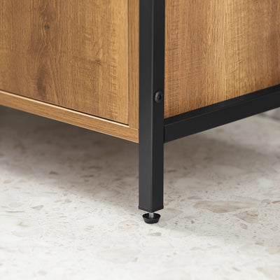 SoBuy BZR63-PF, Under Sink Bathroom Cabinet Slim Bathroom Storage Unit with 2 Doors & Shelf, Freestanding Bathroom Sink Cabinet for Small Bathrooms & Guest Toilets 60x60x30 cm
