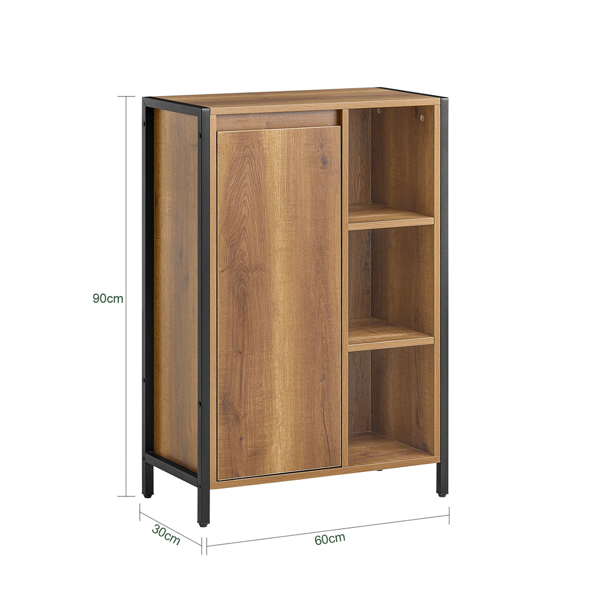 SoBuy BZR65-PF, Slim Bathroom Storage Cabinet Unit Freestanding Narrow Bathroom Cupboard with Removable Laundry Basket Modern Small Floor Storage Ideal for Toilet or Utility Room 60x30x90cm