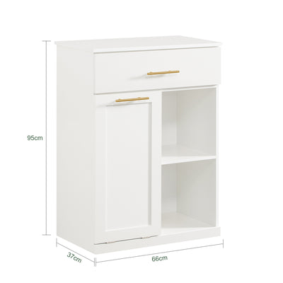 SoBuy BZR66-W, Laundry Basket Laundry Cabinet Bathroom Cabinet Storage Cabinet, White