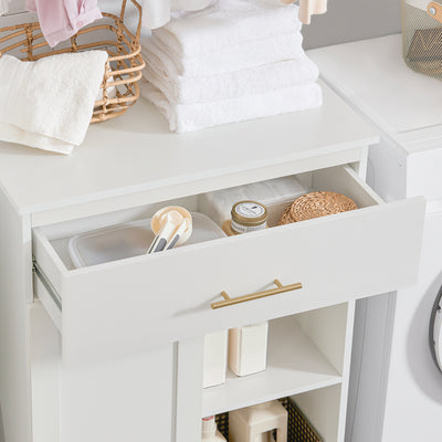SoBuy BZR66-W, Laundry Basket Laundry Cabinet Bathroom Cabinet Storage Cabinet, White