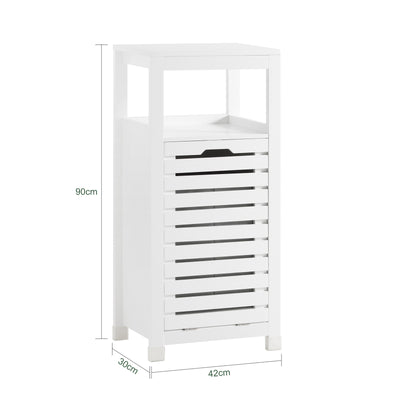 SoBuy BZR67-W, Bathroom Laundry Basket Laundry Cabinet Storage Cabinet, White