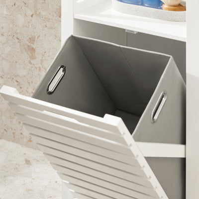 SoBuy BZR67-W, Bathroom Laundry Basket Laundry Cabinet Storage Cabinet, White