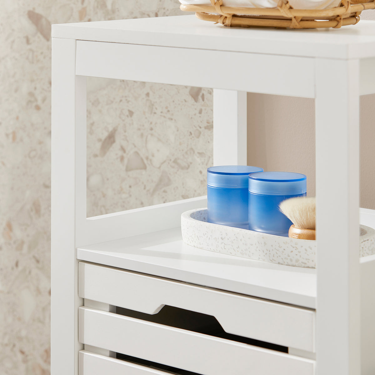 SoBuy BZR67-W, Bathroom Laundry Basket Laundry Cabinet Storage Cabinet, White