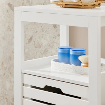SoBuy BZR67-W, Bathroom Laundry Basket Laundry Cabinet Storage Cabinet, White