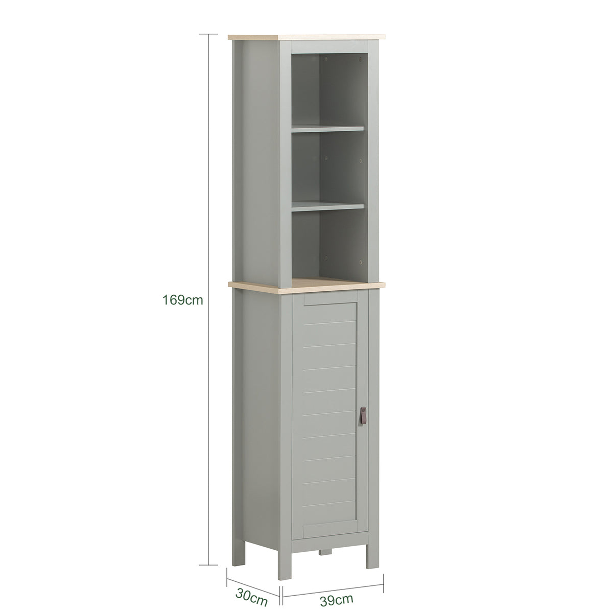 SoBuy BZR68-HG, Bathroom Tall Cabinet Cupboard Bathroom Storage Cabinet, Grey