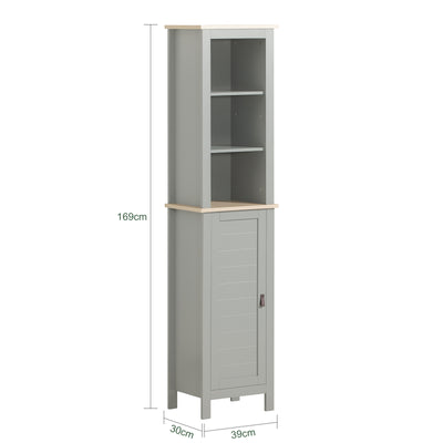 SoBuy BZR68-HG, Bathroom Tall Cabinet Cupboard Bathroom Storage Cabinet, Grey