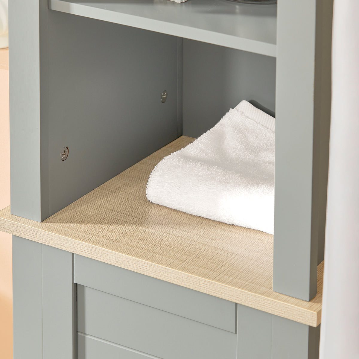 SoBuy BZR68-HG, Bathroom Tall Cabinet Cupboard Bathroom Storage Cabinet, Grey