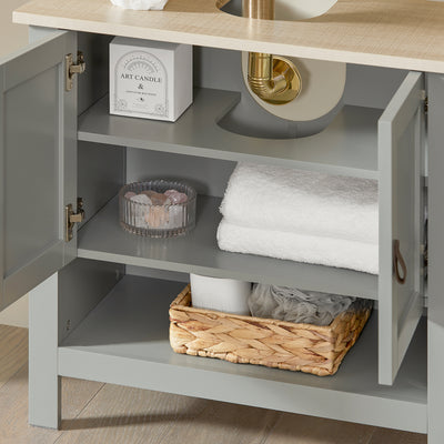 SoBuy BZR69-HG, Under Sink Cabinet Bathroom Vanity Unit Bathroom Storage Cabinet, Grey
