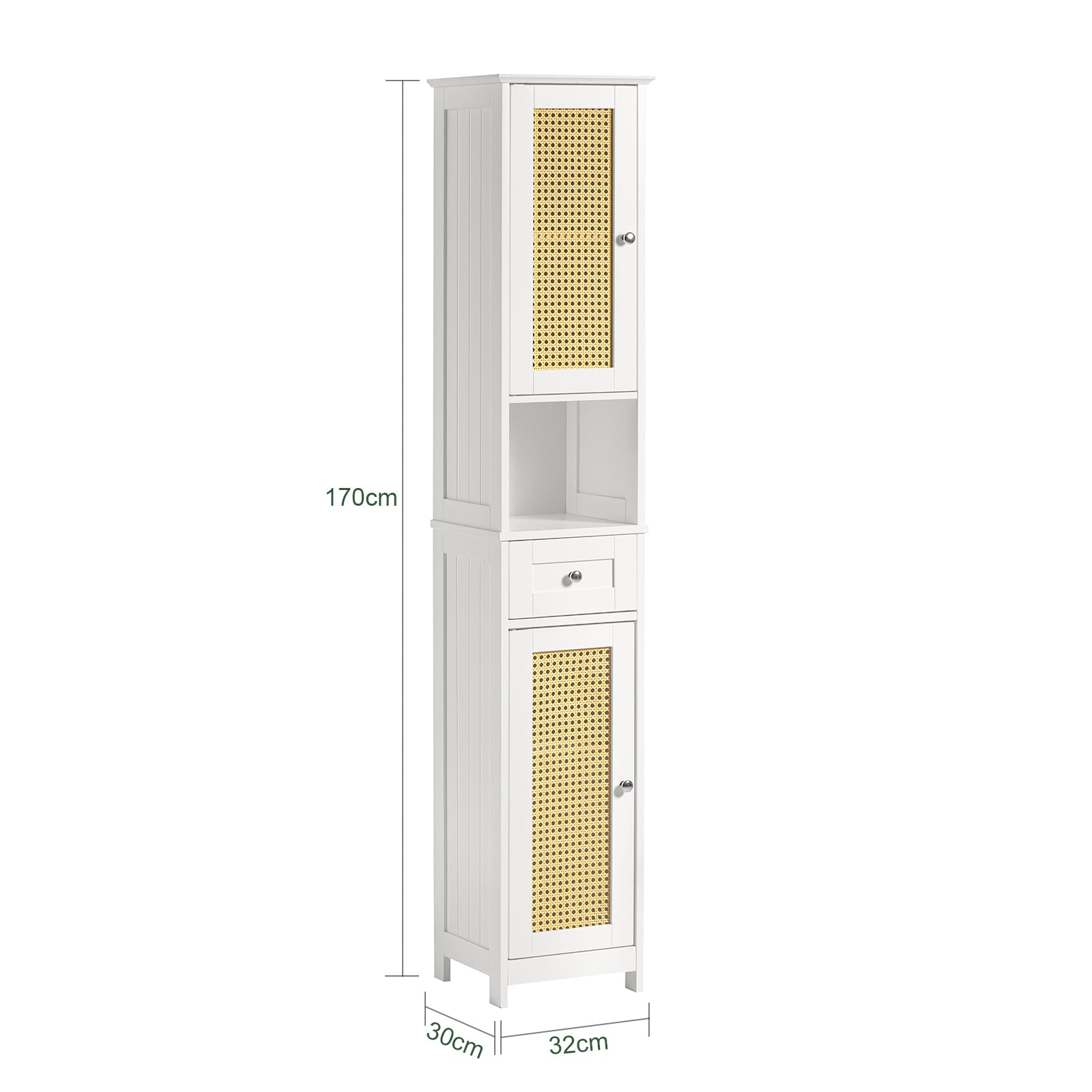 SoBuy BZR70W, Bathroom Tall Storage with 2 Doors and