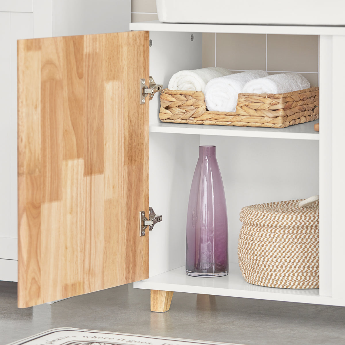 SoBuy BZR75-W, Under Sink Cabinet Bathroom Vanity Unit Bathroom Storage Cabinet, White-clearance