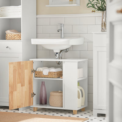 SoBuy BZR75-W, Under Sink Cabinet Bathroom Vanity Unit Bathroom Storage Cabinet, White-clearance