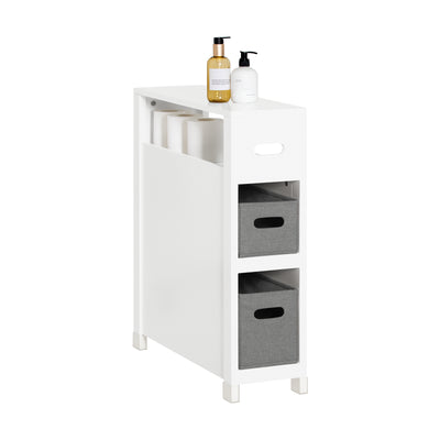 SoBuy BZR83-W, Bathroom Cabinet Storage Cabinet Bathroom Toilet Paper Roll Holder, White
