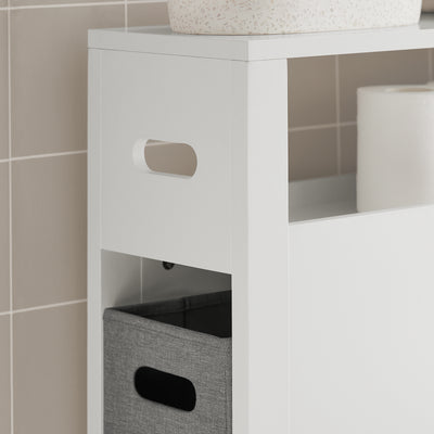 SoBuy BZR83-W, Bathroom Cabinet Storage Cabinet Bathroom Toilet Paper Roll Holder, White