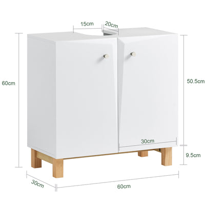 SoBuy BZR92-W, Under Sink Cabinet Bathroom Vanity Unit Bathroom Storage Cabinet, White
