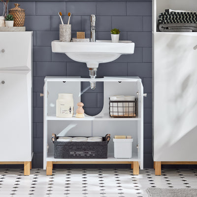SoBuy BZR92-W, Under Sink Cabinet Bathroom Vanity Unit Bathroom Storage Cabinet, White