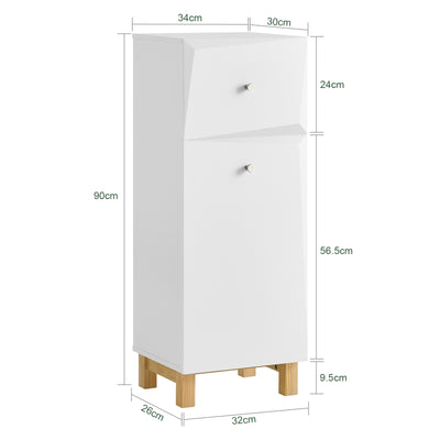 SoBuy BZR93-W, Laundry Cabinet Laundry Chest Bathroom Storage Cabinet, White