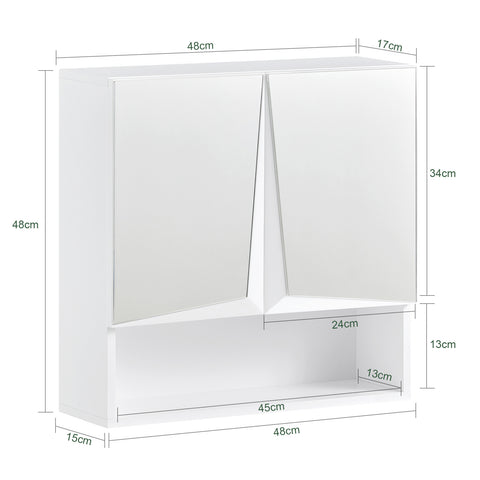 SoBuy BZR94-W, Mirror Cabinet Bathroom Wall Mounted Cabinet Mirrored Storage Cabinet
