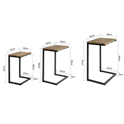 SoBuy FBT102-F, Nesting Tables Set of 3 Coffee Tables Living Room Stacking Side Tables, Brown