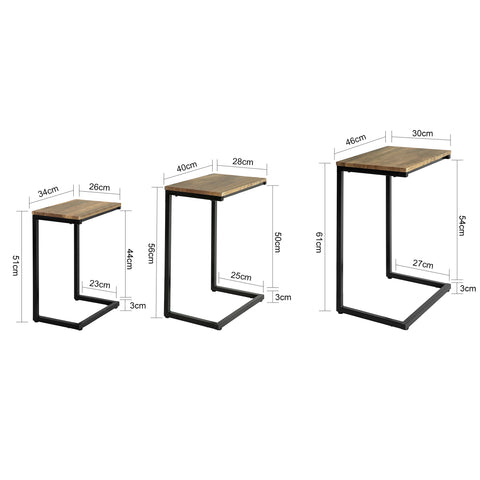 SoBuy FBT102-F, Nesting Tables Set of 3 Coffee Tables Living Room Stacking Side Tables