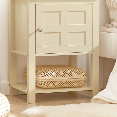 SoBuy FBT113-MI, Lamp Table Bedside Table Night Stand with 1 Door and 1 Shelf