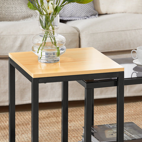 SoBuy FBT35-SCH, Nesting Tables Set of 2 Coffee Table Side Table End Table