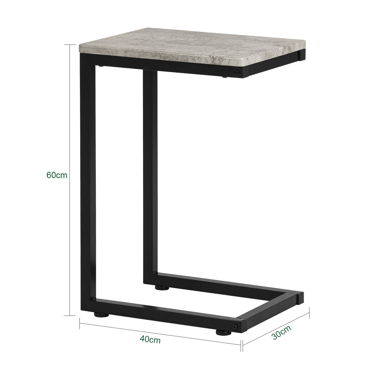 SoBuy FBT44-HG Side Table, Modern Coffee Table/Sofa Table/Telephone Table/Lamp Table for Living Room, 40x30x60 cm Black & Gray